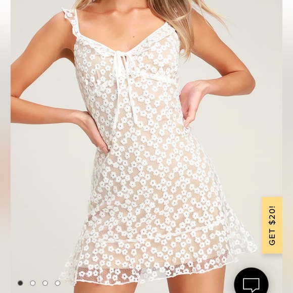 Lulu’s White Embroidered Mini Dress - Picture 1 of 1